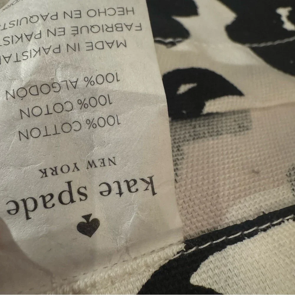 Kate Spade table cloth primrose drive color block Black and white Floral Fabric
